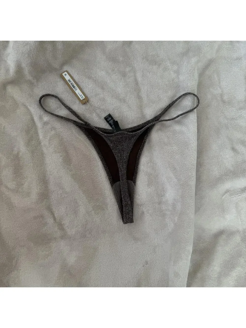 Skims glitter swim thong bikini bottom NWT